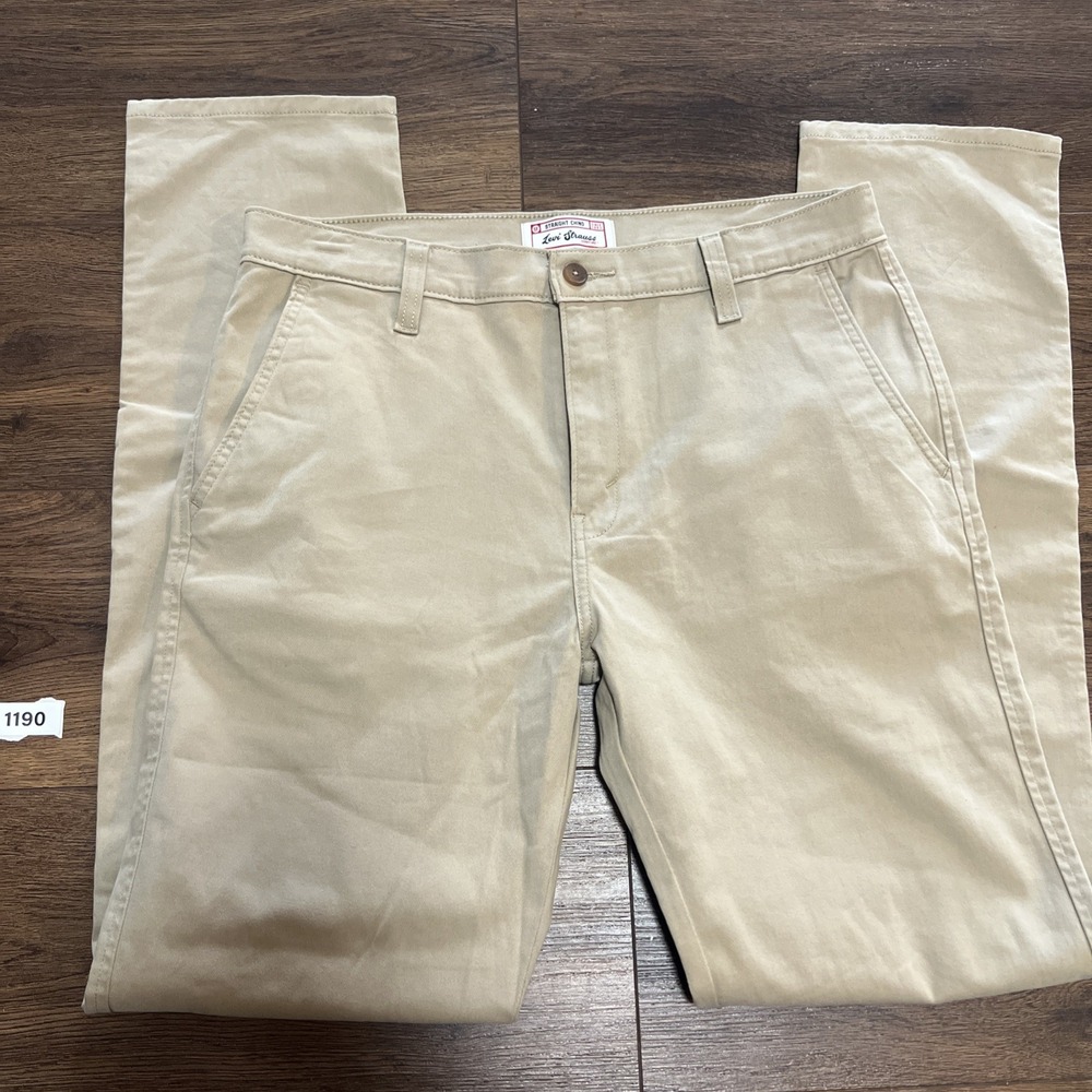 Levi' Strauss Signature Straight Chino Pants W34 L34 Khaki